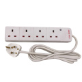 13A UK Fused Plug 4 Gang Power Strip